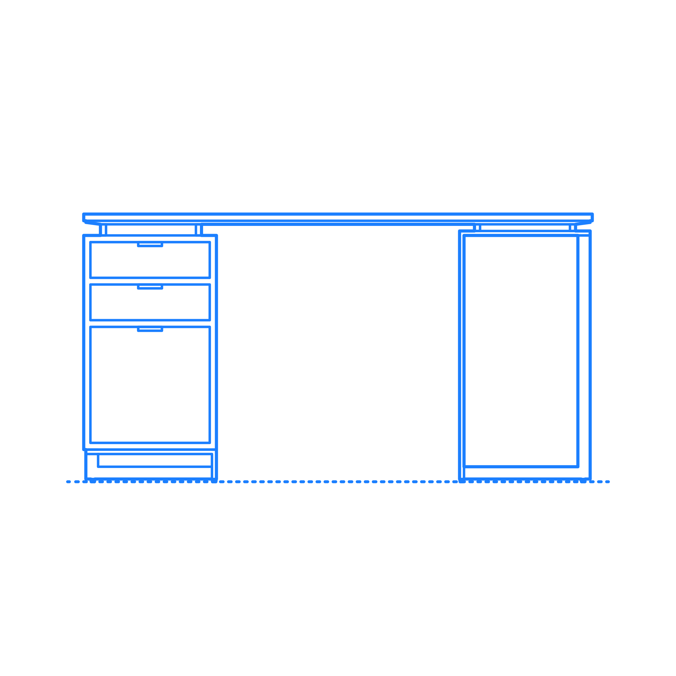 Furniture Desks Fullerton Modular Desk Drawer Leg Outline Icon Svg Set Free Vectors